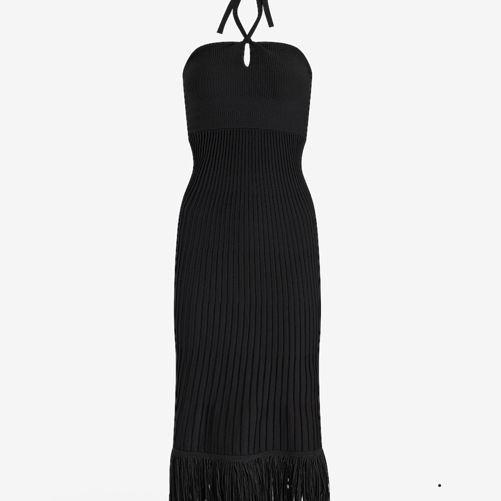 Elegant Black Halter Dress